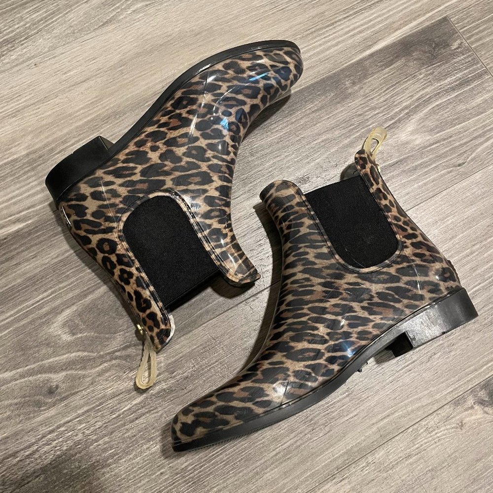 Sam Edelman Leopard Print Rain Booties